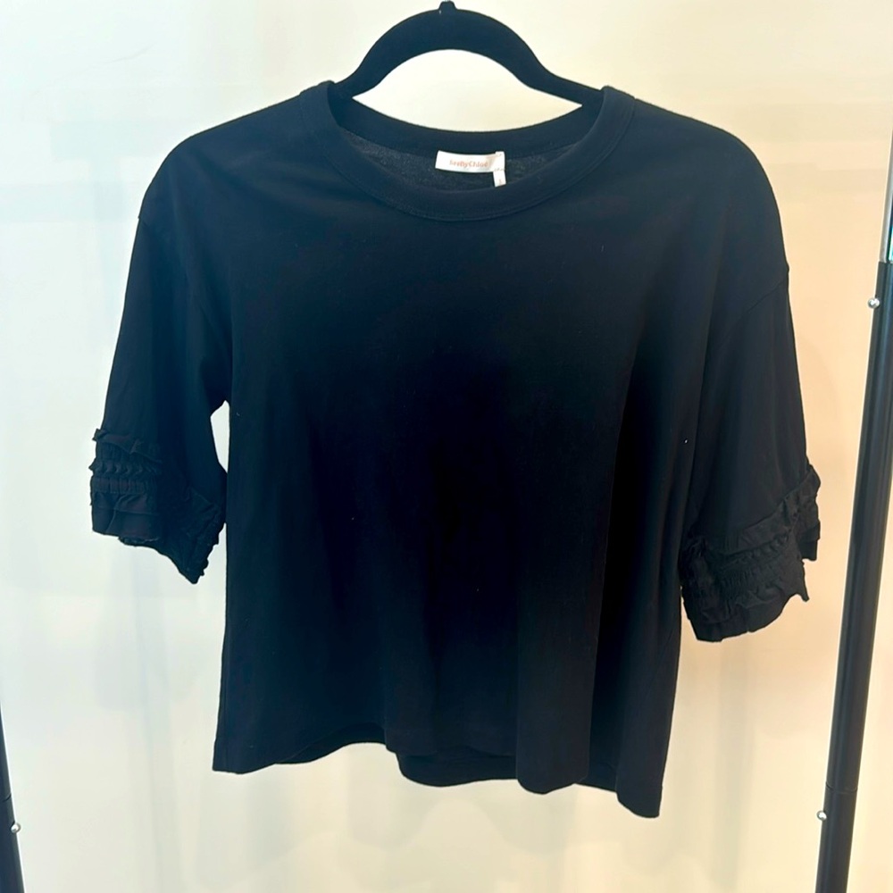 See by Chloe - medium cotton top with sleeve detail